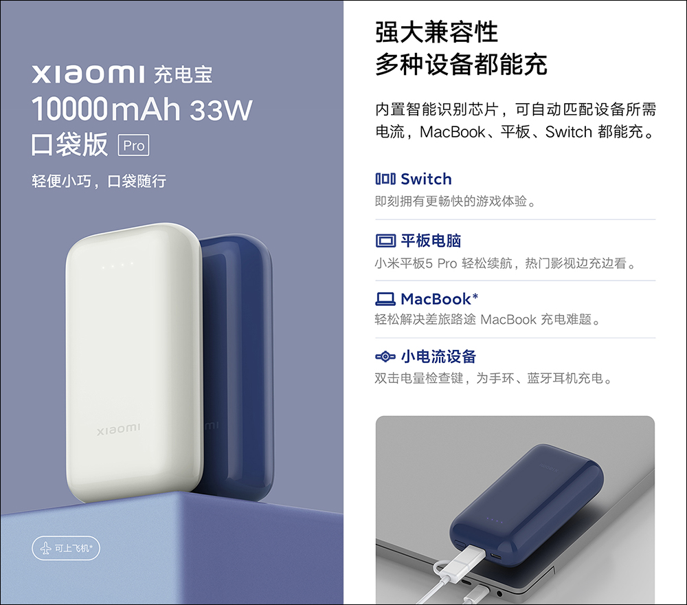 小米行動電源口袋版 Pro 推出:小巧圓潤美型機身、支援 33W 快充, MacBook 、Switch 都能充 - 電腦王阿達 小米行動電源口袋版 Pro 推出:小巧圓潤美型機身、支援 33W 快充, MacBook 、Switch 都能充 - 電腦王阿達