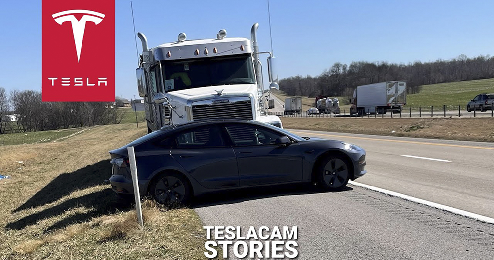 自動駕駛中的 Tesla Model 3 被卡車「奇襲」撞擊推動了約半英里