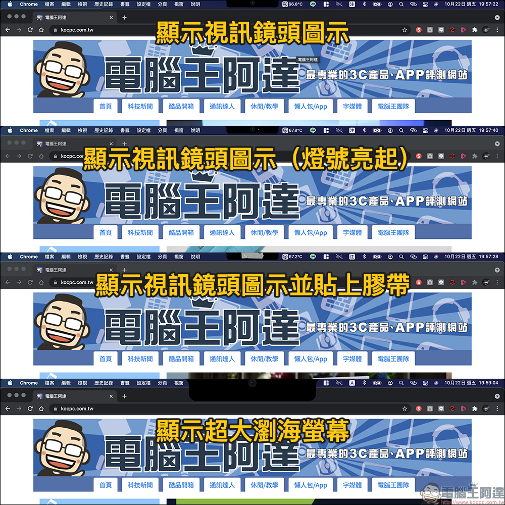 MacBook Pro 瀏海螢幕模擬工具,讓舊款 Mac 電腦用戶提前「體驗」瀏海螢幕顯示效果 - 電腦王阿達 MacBook Pro 瀏海螢幕模擬工具,讓舊款 Mac 電腦用戶提前「體驗」瀏海螢幕顯示效果 - 電腦王阿達