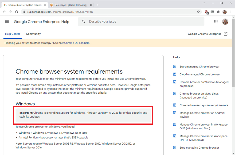 Chrome 瀏覽器對 Windows 7 的支援再度延長一年，至 2023 年 1 月止 - 電腦王阿達