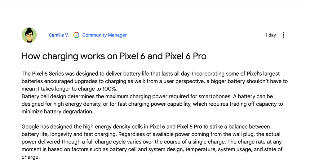 Google 解釋 Pixel 6 快充規格誤解 Google 解釋 Pixel 6 快充規格誤解