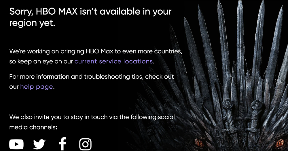 HBO MAX 被盜帳號鎖區問題 HBO MAX 被盜帳號鎖區問題