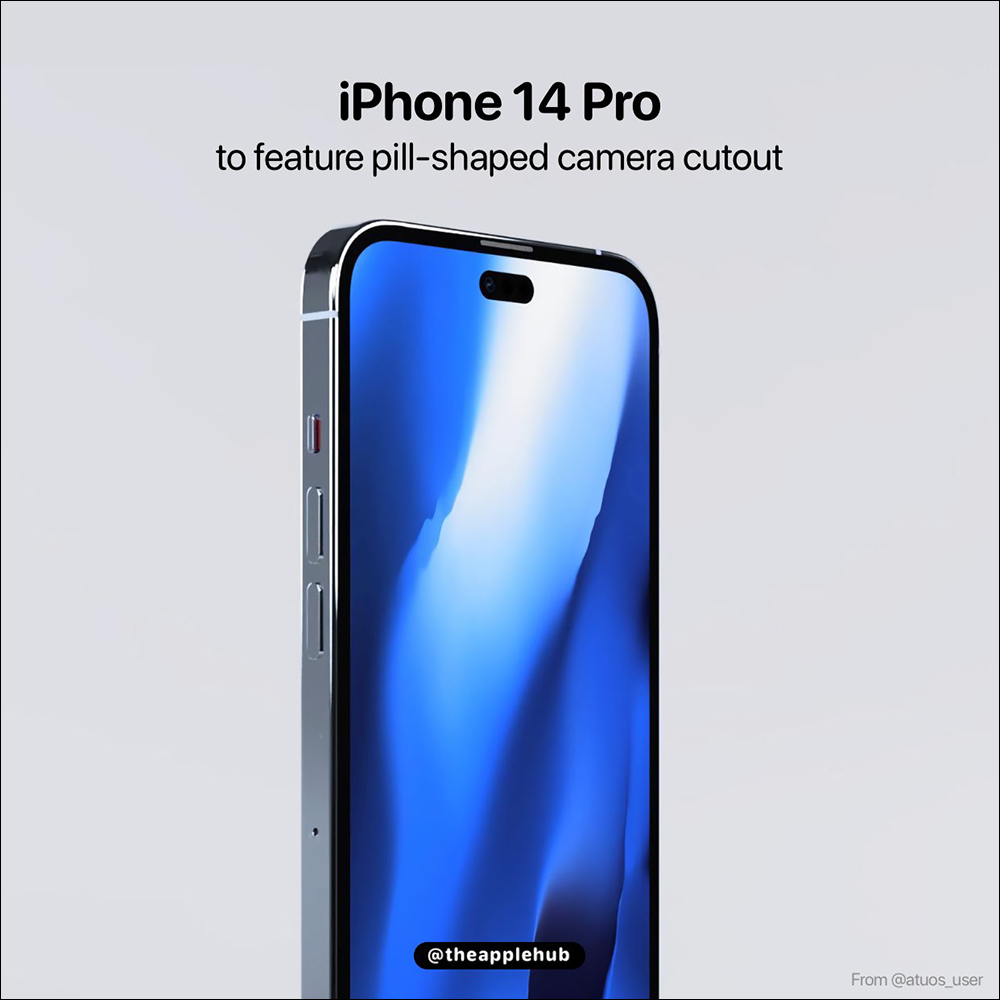 多位爆料者指出 iPhone 14 Pro 將移除瀏海改為「膠囊狀」打孔螢幕 - 電腦王阿達