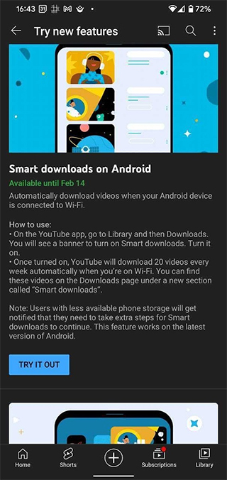YouTube 正在Android上測試新的智慧下載功能,供你離線觀看 - 電腦王阿達 YouTube 正在Android上測試新的智慧下載功能,供你離線觀看 - 電腦王阿達