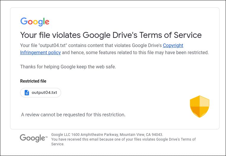 Google Drive 版權審查搞笑，內容只有 0 的文件被視為侵權 - 電腦王阿達