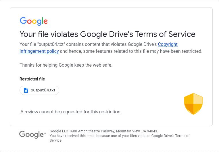 Google Drive 版權審查搞笑,內容只有 0 的文件被視為侵權 - 電腦王阿達 Google Drive 版權審查搞笑,內容只有 0 的文件被視為侵權 - 電腦王阿達