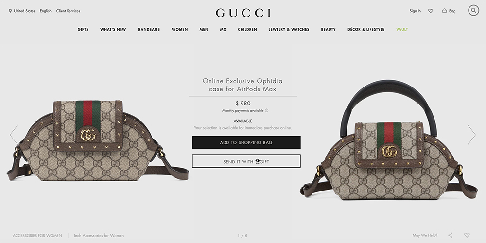 Gucci 推出 AirPods Max 保護套(包),售價 980 美元 - 電腦王阿達 Gucci 推出 AirPods Max 保護套(包),售價 980 美元 - 電腦王阿達