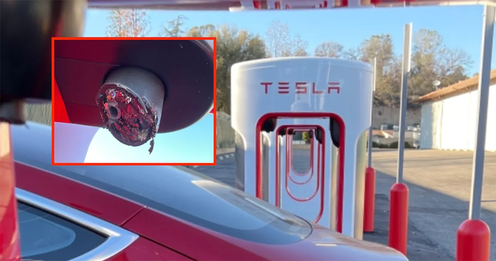 Tesla 超充線被剪斷偷竊