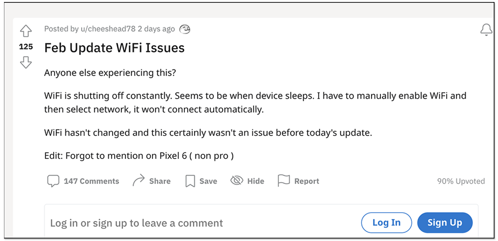 多位 Pixel 6 和 Pixel 6 Pro 用戶反應安裝 2 月更新後，出現 Wi-Fi 故障問題 - 電腦王阿達