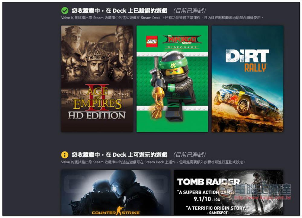 外媒實測 Steam Deck 相容性,810 款 Steam 遊戲僅不到 10% 通過驗證 - 電腦王阿達 外媒實測 Steam Deck 相容性,810 款 Steam 遊戲僅不到 10% 通過驗證 - 電腦王阿達