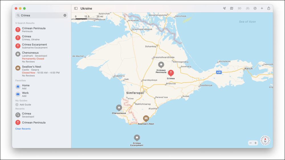 俄國以外才看得到，Apple 地圖重劃克里米亞為烏克蘭領土 - 電腦王阿達