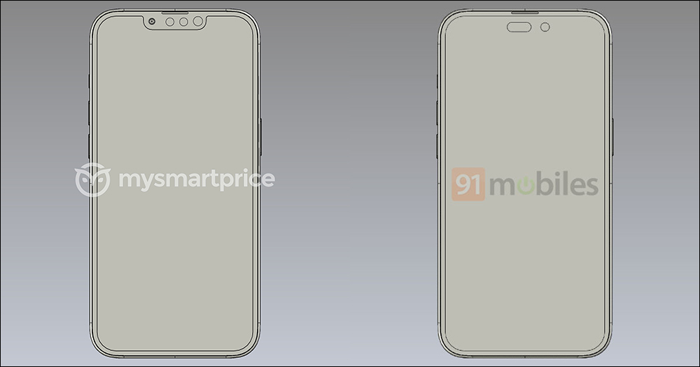外媒釋出 iPhone 14 Pro 和 iPhone 14 的 CAD 渲染圖， 14 Pro 採用「驚嘆號」打孔螢幕與大尺寸主相機 - 電腦王阿達