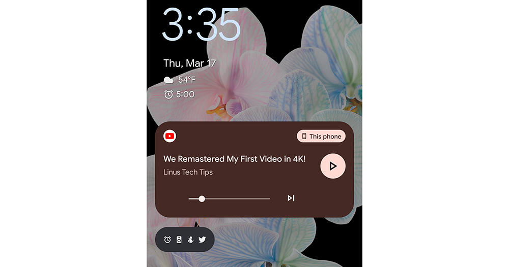 Android 13 通知列的音樂播放介面有了更豐富的功能（動眼看） - 電腦王阿達
