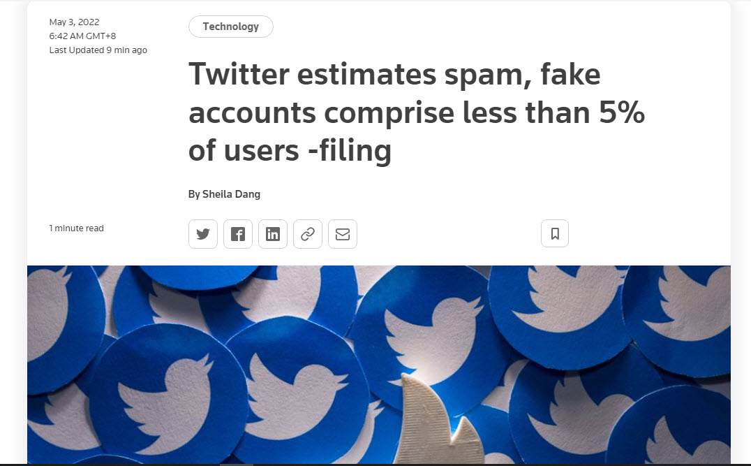 馬斯克因Twitter假帳號問題 宣布暫時停止收購Twitter - 電腦王阿達