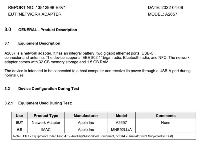 運行 iOS 的 Apple 神秘網路適配器在美國 FCC 現身 - 電腦王阿達