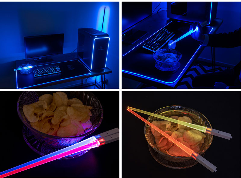 RGB 筷子如光劍閃閃發亮還能自己換顏色，用這個吃東西感覺就很電競 - 電腦王阿達