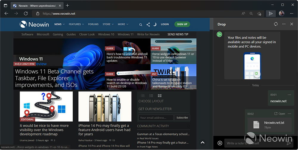 Microsoft Edge Canary 版開測「Drop」新功能,可跨平台設備共享、儲存檔案與筆記 - 電腦王阿達 Microsoft Edge Canary 版開測「Drop」新功能,可跨平台設備共享、儲存檔案與筆記 - 電腦王阿達