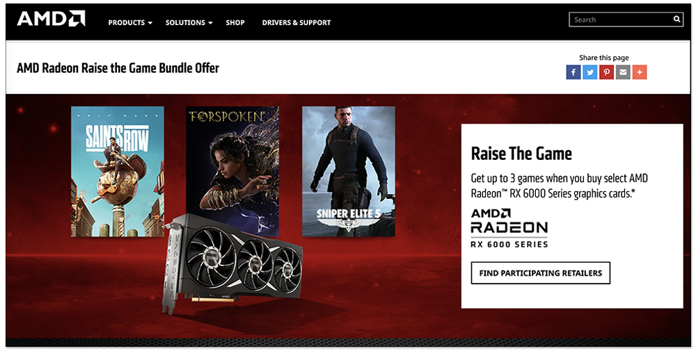AMD Raise The Game 遊戲捆綁包再加碼,買 Radeon RX 6000 系列最多可免費獲得 3 款遊戲 - 電腦王阿達 AMD Raise The Game 遊戲捆綁包再加碼,買 Radeon RX 6000 系列最多可免費獲得 3 款遊戲 - 電腦王阿達