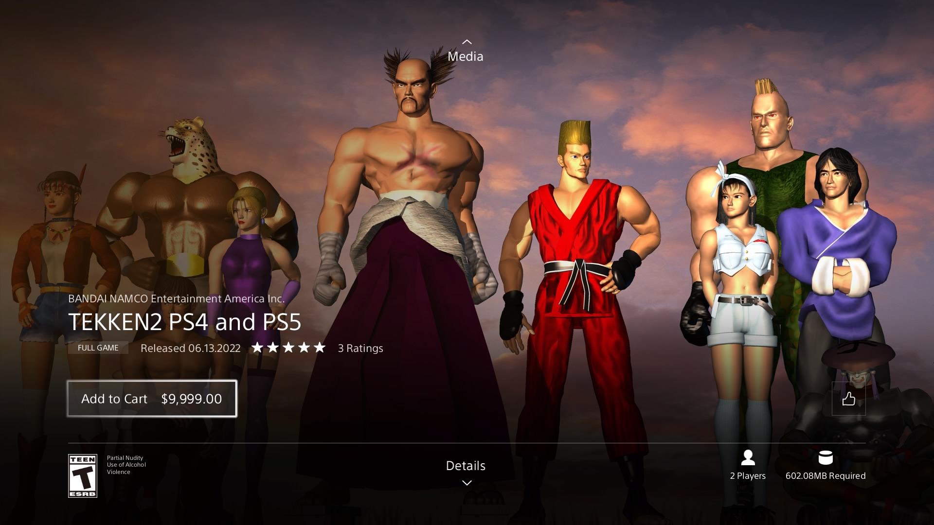 北美索尼出包將經典遊戲《鐵拳 2》價格標為 9999 美元，引發製作人回應吐槽 - 電腦王阿達