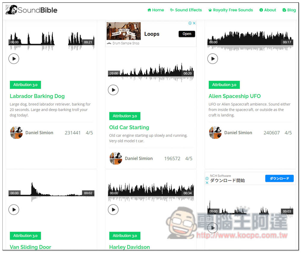 SoundBible 提供大量無版權免費聲音音效素材,各種類型都有 - 電腦王阿達 SoundBible 提供大量無版權免費聲音音效素材,各種類型都有 - 電腦王阿達