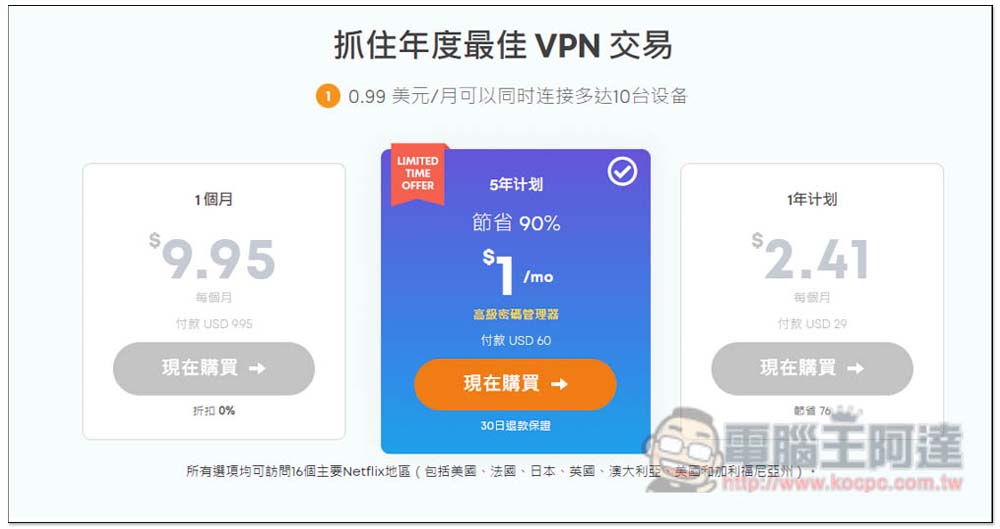 選擇 VPN 時一定要注意的 6 個重點!高速 VPN 每月只需 1 美金 - 電腦王阿達 選擇 VPN 時一定要注意的 6 個重點!高速 VPN 每月只需 1 美金 - 電腦王阿達