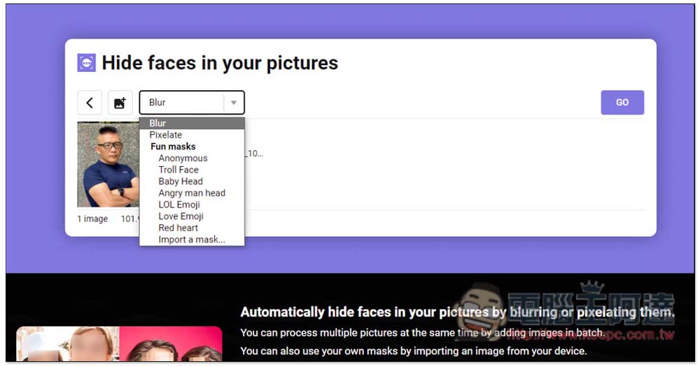 Hide faces in your pictures 自動將照片上的人臉打上馬賽克、小貼圖,免上傳直接在瀏覽器完成 - 電腦王阿達 Hide faces in your pictures 自動將照片上的人臉打上馬賽克、小貼圖,免上傳直接在瀏覽器完成 - 電腦王阿達