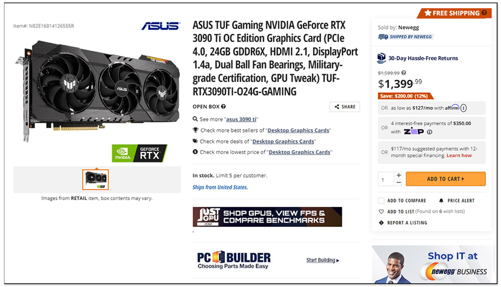 國外高階 RTX 30 系列顯卡持續跌價,RTX 3080 Ti 十天就便宜了 200 美金 - 電腦王阿達 國外高階 RTX 30 系列顯卡持續跌價,RTX 3080 Ti 十天就便宜了 200 美金 - 電腦王阿達