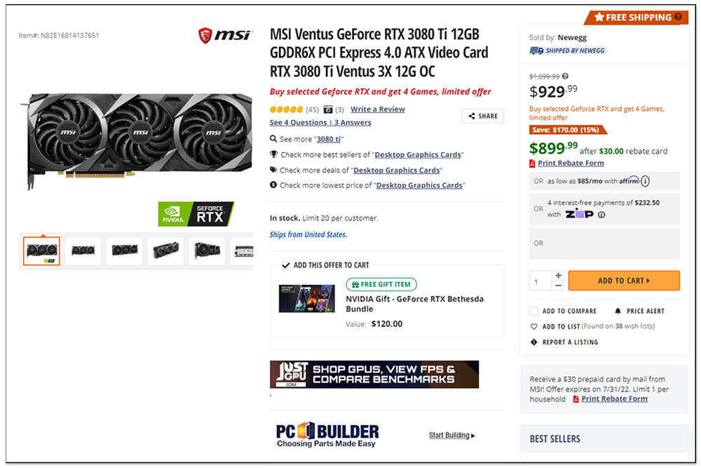 國外高階 RTX 30 系列顯卡持續跌價,RTX 3080 Ti 十天就便宜了 200 美金 - 電腦王阿達 國外高階 RTX 30 系列顯卡持續跌價,RTX 3080 Ti 十天就便宜了 200 美金 - 電腦王阿達