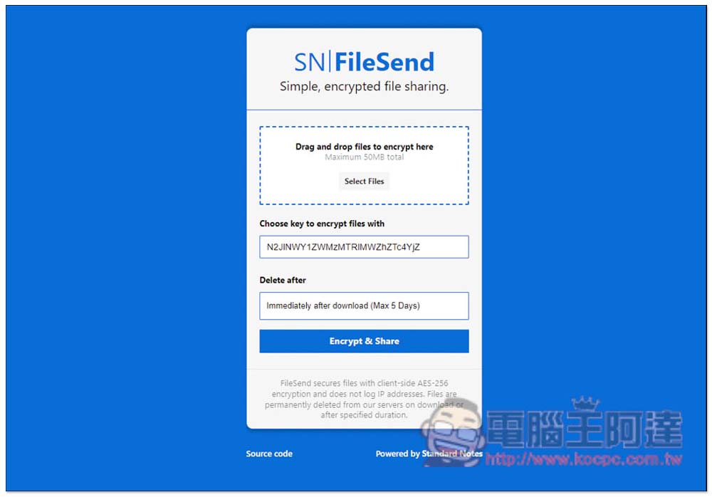 FileSend 內建加密檔案功能,5 天內就會自動刪除的檔案分享安全服務 - 電腦王阿達 FileSend 內建加密檔案功能,5 天內就會自動刪除的檔案分享安全服務 - 電腦王阿達