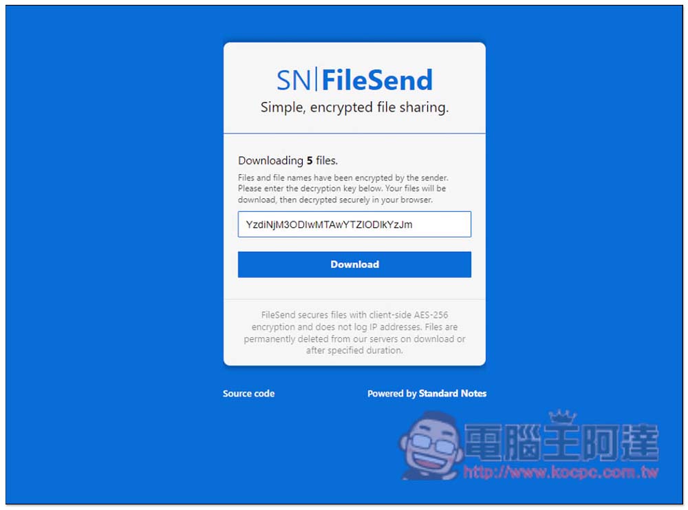 FileSend 內建加密檔案功能,5 天內就會自動刪除的檔案分享安全服務 - 電腦王阿達 FileSend 內建加密檔案功能,5 天內就會自動刪除的檔案分享安全服務 - 電腦王阿達