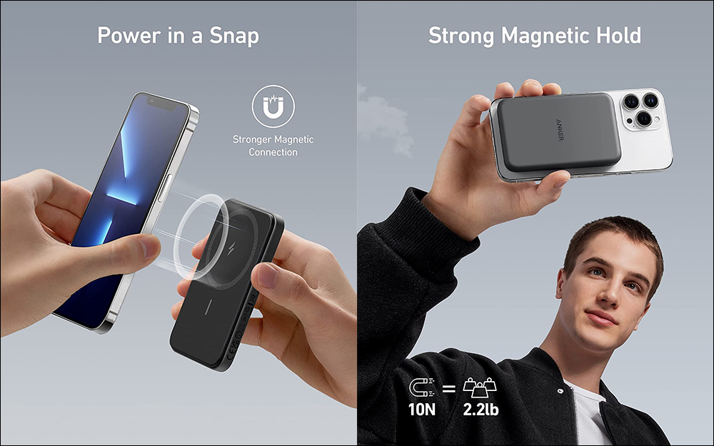 Anker 推出全新超薄 MagSafe 行動電源：內建 5,000mAh 容量、支援 7.5W 磁吸無線充電 - 電腦王阿達