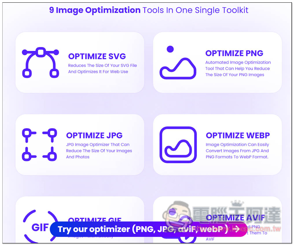 OptimizeImages 線上圖片壓縮、轉檔免費服務,還提供加入浮水印功能 - 電腦王阿達 OptimizeImages 線上圖片壓縮、轉檔免費服務,還提供加入浮水印功能 - 電腦王阿達