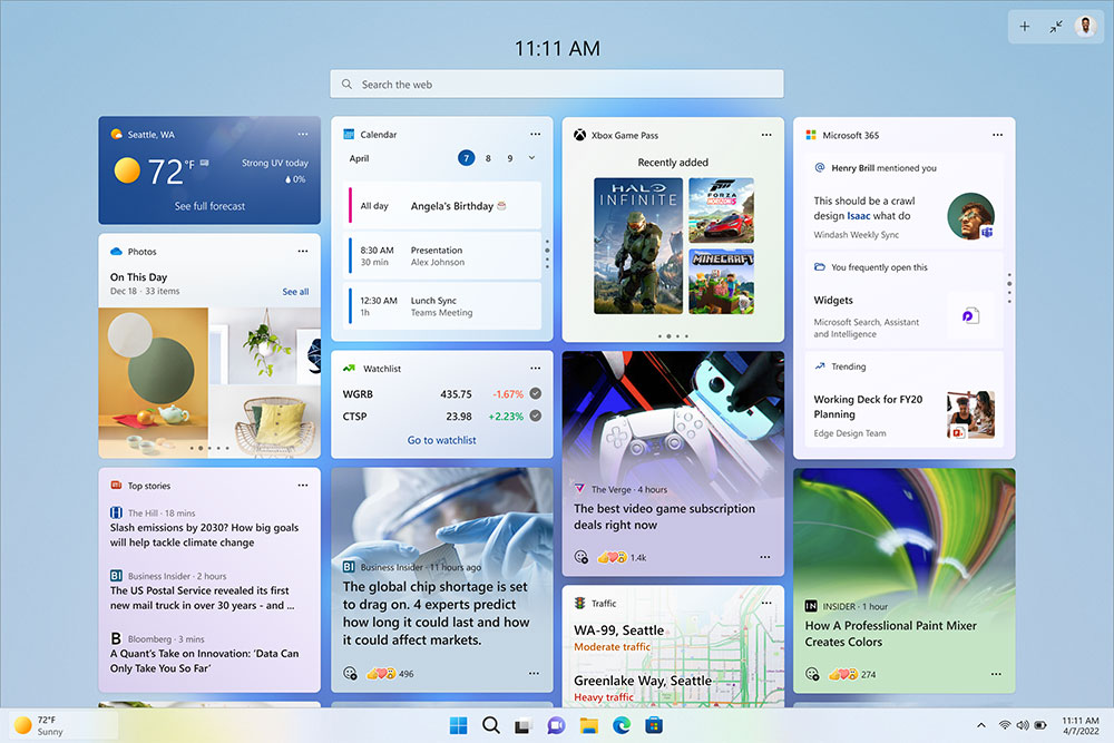 微軟開始測試 Windows 11 全螢幕小工具面板,豐富內容一目了然 - 電腦王阿達 微軟開始測試 Windows 11 全螢幕小工具面板,豐富內容一目了然 - 電腦王阿達