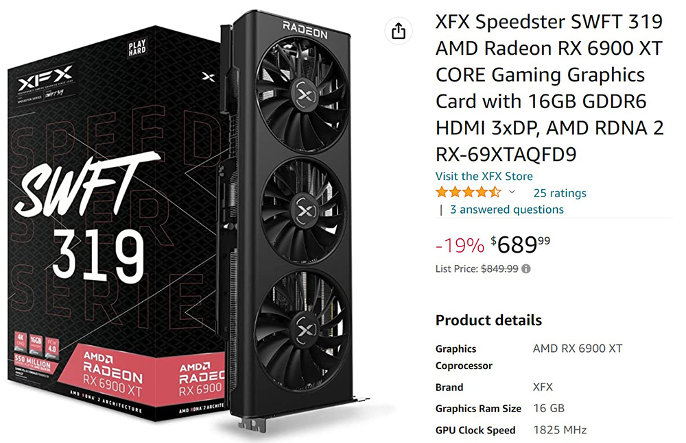 AMD Radeon RX 6900 XT 價格繼續下探,跟 1 月份相比已經便宜超過 1,000 美金 - 電腦王阿達 AMD Radeon RX 6900 XT 價格繼續下探,跟 1 月份相比已經便宜超過 1,000 美金 - 電腦王阿達