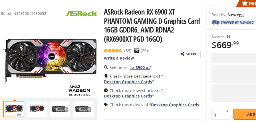 AMD Radeon RX 6900 XT 價格繼續下探,跟 1 月份相比已經便宜超過 1,000 美金 - 電腦王阿達 AMD Radeon RX 6900 XT 價格繼續下探,跟 1 月份相比已經便宜超過 1,000 美金 - 電腦王阿達