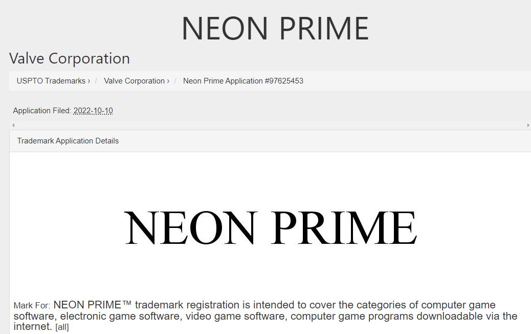 Valve 為一款神祕新作「Neon Prime」註冊商標,立刻在玩家之間引爆各種推測 - 電腦王阿達 Valve 為一款神祕新作「Neon Prime」註冊商標,立刻在玩家之間引爆各種推測 - 電腦王阿達