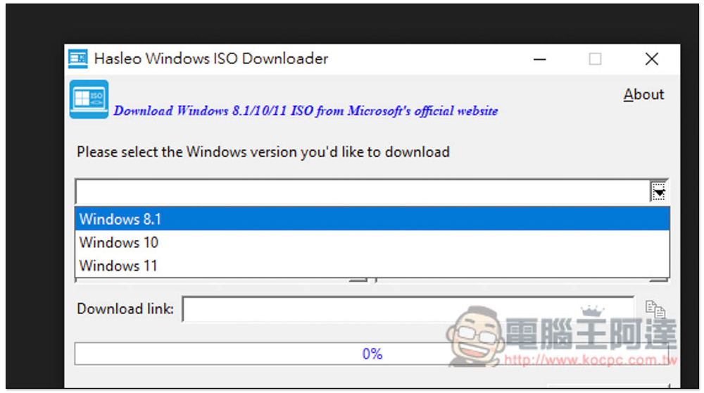 Hasleo Windows ISO Downloader 一鍵下載微軟官方 Win11/10/8.1 ISO 檔的免費軟體 - 電腦王阿達