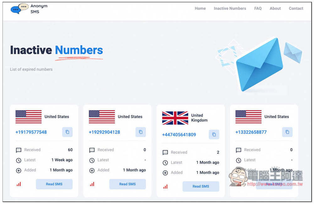 Anonym SMS 免費代收簡訊驗證碼,提供美國、英國、烏克蘭等國家門號 - 電腦王阿達 Anonym SMS 免費代收簡訊驗證碼,提供美國、英國、烏克蘭等國家門號 - 電腦王阿達
