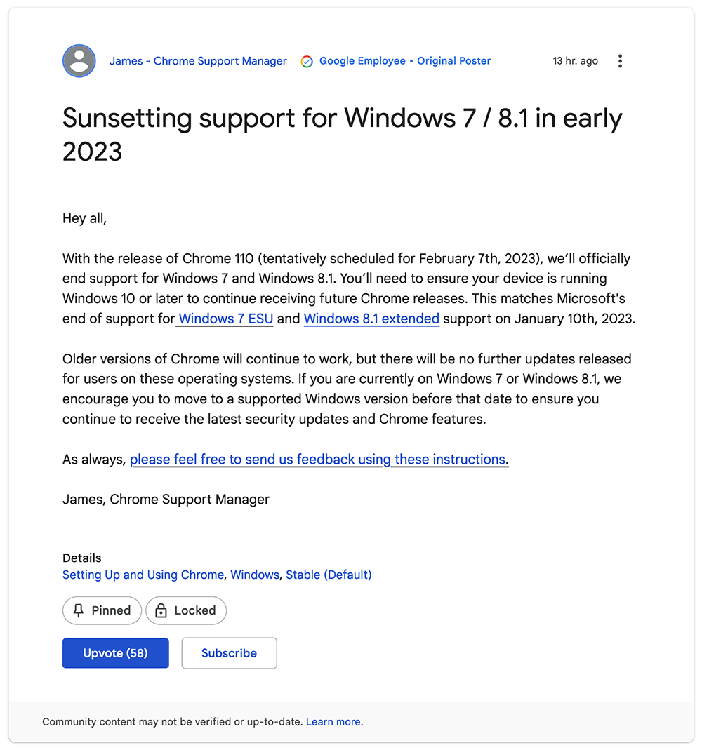 Google Chrome 宣告明年終結對 Windows 7 / 8.1 的支援 - 電腦王阿達 Google Chrome 宣告明年終結對 Windows 7 / 8.1 的支援 - 電腦王阿達