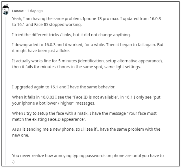 多位用戶反應升級到 iOS 16 後，Face ID 沒辦法正常使用 - 電腦王阿達