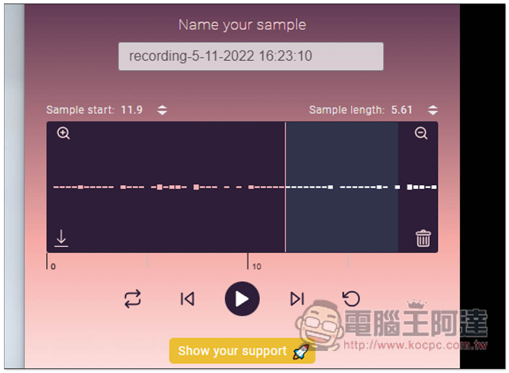 Sample 免費錄音擴充外掛，內建剪輯工具，可錄製所有有聲音的網頁 - 電腦王阿達