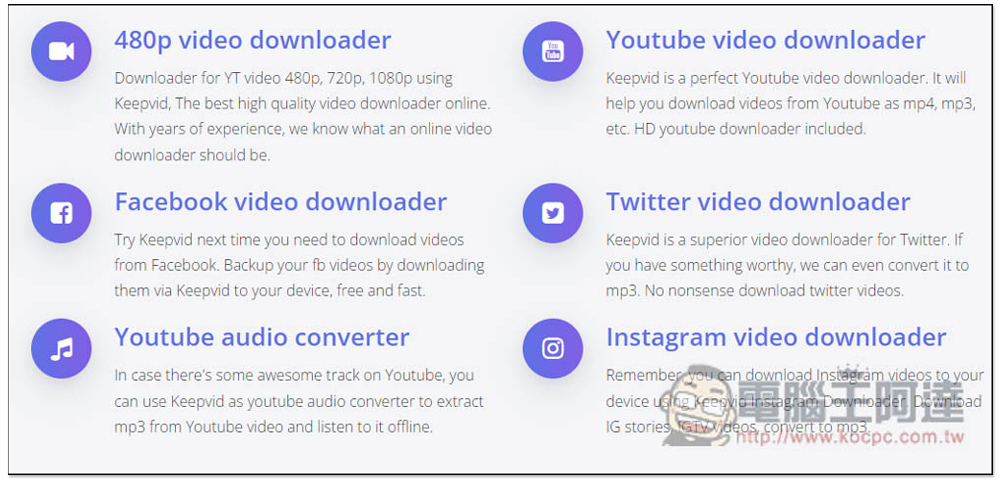 Keepvid Video Downloader 線上影片、音樂下載免費工具,支援 YouTube 等超過 1,000 個網站 - 電腦王阿達 Keepvid Video Downloader 線上影片、音樂下載免費工具,支援 YouTube 等超過 1,000 個網站 - 電腦王阿達