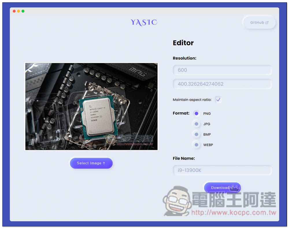 YASIC 打開瀏覽器就能修改圖片尺寸、格式轉檔和檔名的簡易編輯工具 - 電腦王阿達 YASIC 打開瀏覽器就能修改圖片尺寸、格式轉檔和檔名的簡易編輯工具 - 電腦王阿達