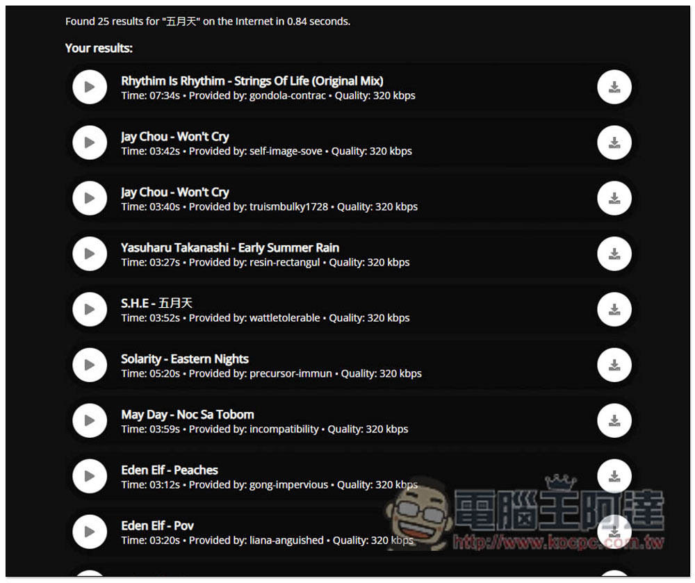 MYFREEMP3 可下載 MP3 音樂的免費線上工具,搜尋歌曲名稱或歌手名字就能找到載點 - 電腦王阿達 MYFREEMP3 可下載 MP3 音樂的免費線上工具,搜尋歌曲名稱或歌手名字就能找到載點 - 電腦王阿達