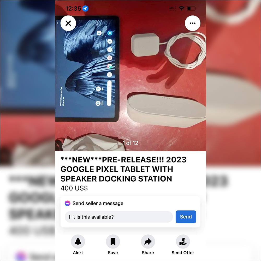 Google Pixel Tablet 和充電喇叭底座提前被上架到 Facebook Marketplace 拍賣 - 電腦王阿達 Google Pixel Tablet 和充電喇叭底座提前被上架到 Facebook Marketplace 拍賣 - 電腦王阿達