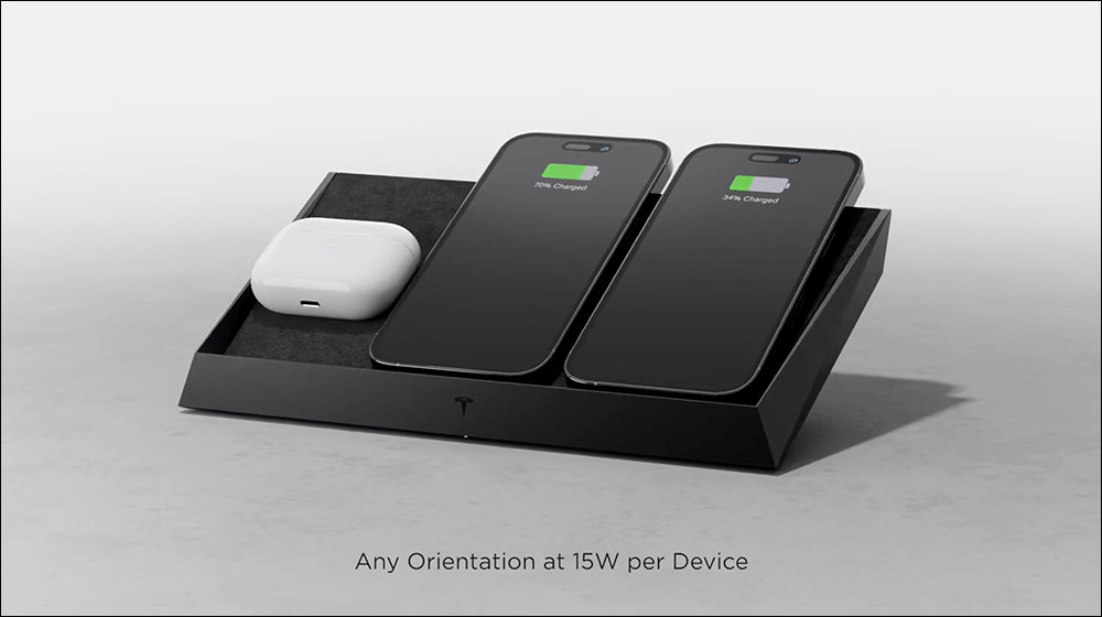 特斯拉推出自家的無線充電平台：以 Cybertruck 為設計靈感，可一次充三台行動裝置 - 電腦王阿達