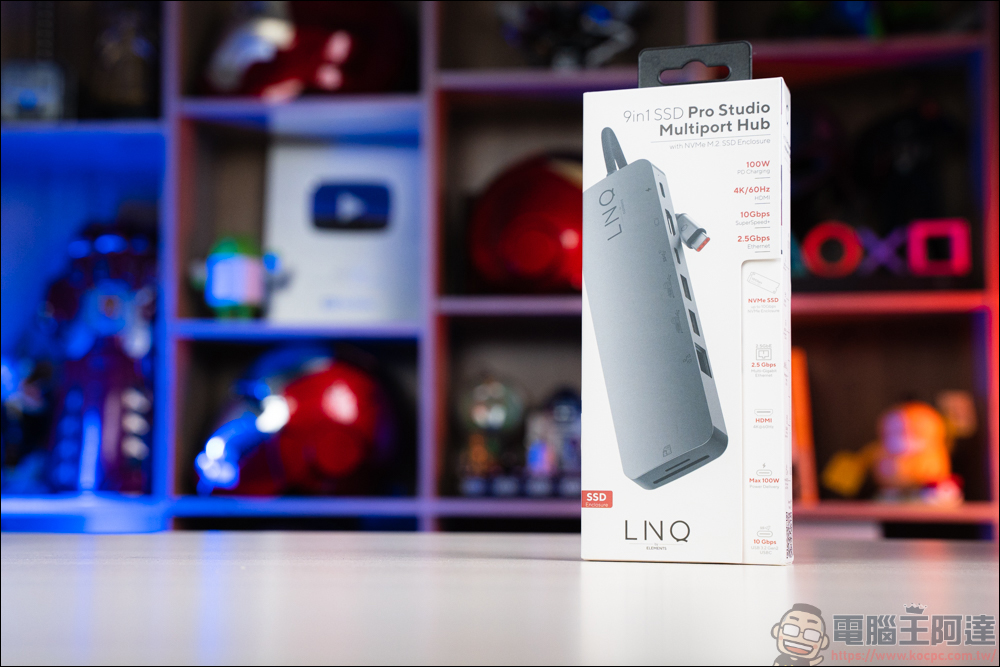 LINQ 9-in-1 SSD Pro Studio Hub 集線器,整合 Hub + SSD 外接盒、讀卡機、HDMI、高速 RJ-45、100W PD快充 九大功能 - 電腦王阿達 LINQ 9-in-1 SSD Pro Studio Hub 集線器,整合 Hub + SSD 外接盒、讀卡機、HDMI、高速 RJ-45、100W PD快充 九大功能 - 電腦王阿達
