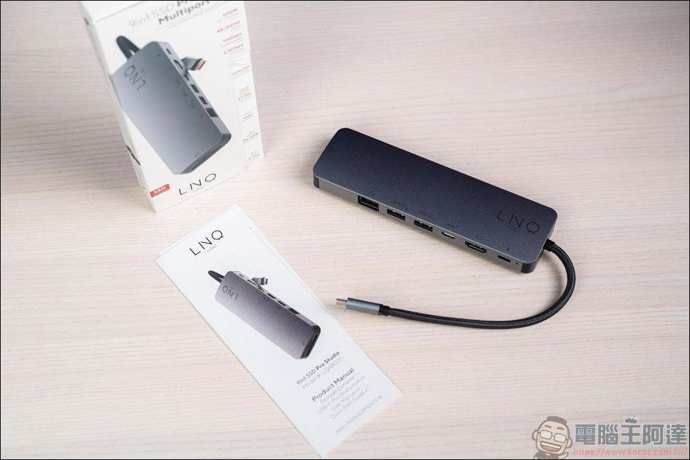 LINQ 9-in-1 SSD Pro Studio Hub 集線器,整合 Hub + SSD 外接盒、讀卡機、HDMI、高速 RJ-45、100W PD快充 九大功能 - 電腦王阿達 LINQ 9-in-1 SSD Pro Studio Hub 集線器,整合 Hub + SSD 外接盒、讀卡機、HDMI、高速 RJ-45、100W PD快充 九大功能 - 電腦王阿達
