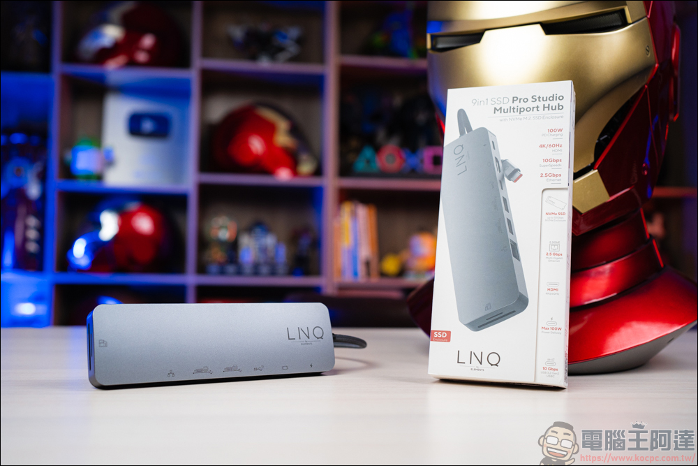 LINQ 9-in-1 SSD Pro Studio Hub 集線器,整合 Hub + SSD 外接盒、讀卡機、HDMI、高速 RJ-45、100W PD快充 九大功能 - 電腦王阿達 LINQ 9-in-1 SSD Pro Studio Hub 集線器,整合 Hub + SSD 外接盒、讀卡機、HDMI、高速 RJ-45、100W PD快充 九大功能 - 電腦王阿達
