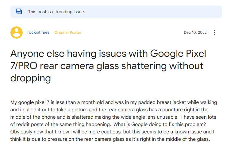 部分 Pixel 7 用戶回報後置鏡頭外層玻璃無故破裂 - 電腦王阿達 部分 Pixel 7 用戶回報後置鏡頭外層玻璃無故破裂 - 電腦王阿達